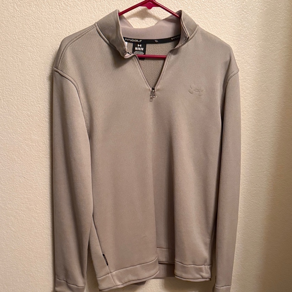 Under Armour Men's Light Taupe Half-Zip Sweater